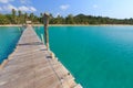 Wooden pontoon in tropical sea