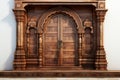 Wooden Pooja Room Door Royalty Free Stock Photo