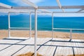 Wooden porch on a beach Royalty Free Stock Photo