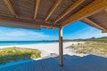 Wooden porch in Rena Bianca beach Royalty Free Stock Photo