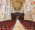 wooden portico inside of King\'s college chapel in the Cambridge University, United Kingdom. It Royalty Free Stock Photo