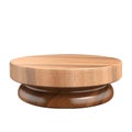 Wooden product presentation podium, pedestal isolated on transparent background