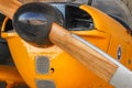 Wooden propeller on front of vintage airplane Fokker S-11 Instructor