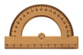 Wooden protractor isolated