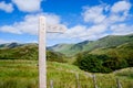 Wooden public bridleway sign post in The Lake District Royalty Free Stock Photo