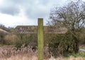 Wooden Public Footpath Sign on post Royalty Free Stock Photo