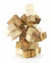 Wooden puzzle block game Royalty Free Stock Photo