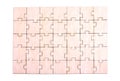 Wooden puzzle pattern on white background Royalty Free Stock Photo