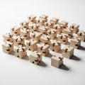 Cube-shaped with interlocking notches, crafted from light-col Royalty Free Stock Photo
