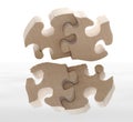 Wooden puzzle with reflection