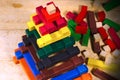 Wooden Pyramid - Toy with Colorful Pieces Royalty Free Stock Photo