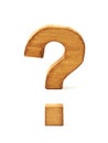 Wooden question mark isolated