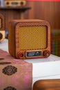 A wooden radio with retro design Royalty Free Stock Photo