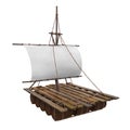 Wooden Raft Isolated