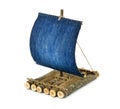 Wooden raft on white background