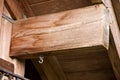 Wooden rafter with hook Royalty Free Stock Photo