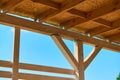 Wooden of rafters for the ceiling of the canopy Royalty Free Stock Photo