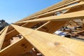 wooden rafters on the roof Royalty Free Stock Photo