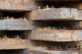 Wooden railway sleepers 4 Royalty Free Stock Photo