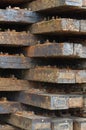 Wooden railway sleepers 2 Royalty Free Stock Photo