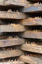 Wooden railway sleepers 3 Royalty Free Stock Photo