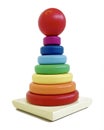 Wooden rainbow stacker, stacking toy for kids, colourful rainbow, wooden toys for kids, baby and infant. Royalty Free Stock Photo