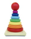 Wooden rainbow stacker, stacking toy for kids, colourful rainbow, wooden toys for kids, baby and infant. Royalty Free Stock Photo