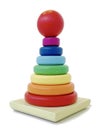 Wooden rainbow stacker, stacking toy for kids, colourful rainbow, wooden toys for kids, baby and infant. Royalty Free Stock Photo