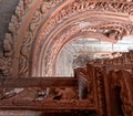 Wooden rainings of the Sanctuary of Truth Museum Pattaya Royalty Free Stock Photo