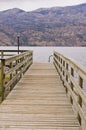 Wooden ramp leading to boat dock