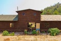 Wooden ranch. Rural old building. Background with copy space Royalty Free Stock Photo