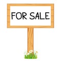 Wooden realistic display signboard. For sale.