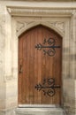 Wooden rear door of a church Royalty Free Stock Photo