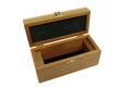 Wooden rectangular box with lid open