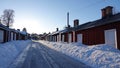 Church houses of Gammelstad in winter in Sweden