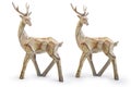 Wooden reindeer Christmas decorative item isolated on white background, Clipping path included Royalty Free Stock Photo