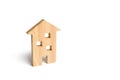 Wooden residential house on a white background. Isolate Real estate concept, buying affordable housing