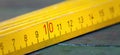 Wooden retro folding ruler, work tool banner