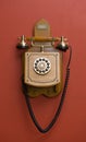 Wooden retro phone Royalty Free Stock Photo