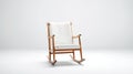 Minimalistic White Rocking Chair With Golden Frame