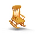 Wooden rocking chair in inclined position. Stopped motion