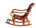 Wooden rocking chair isolated with clipping path. Royalty Free Stock Photo