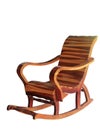 Wooden rocking chair isolated with clipping path. Royalty Free Stock Photo