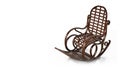 Wooden rocking chair isolated on white background. 3D illustration Royalty Free Stock Photo