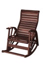 Wooden rocking chair isolated. Royalty Free Stock Photo