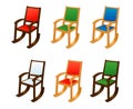 Wooden rocking chairs with soft seat backrest