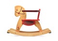 Wooden Rocking Horse with color paint isolated on white Royalty Free Stock Photo