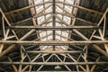 Wooden roof construction as a symbol of architecture and construction