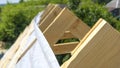 Wooden roof construction, symbolic photo for home, house building Royalty Free Stock Photo