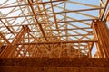 wooden roof construction, symbolic for home, Royalty Free Stock Photo